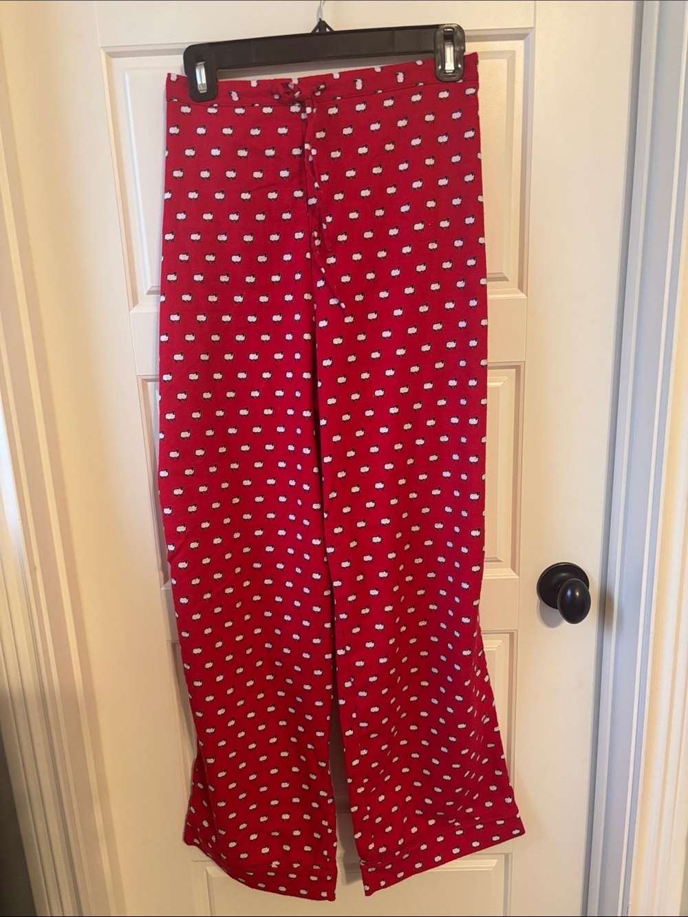Talbots Red Pajama Pants with White Cloud Print